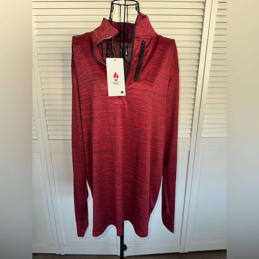 Liberty Men’s Quarter-Zip Pullover Lightweight Long Sleeve Athletic Jacket Sz L